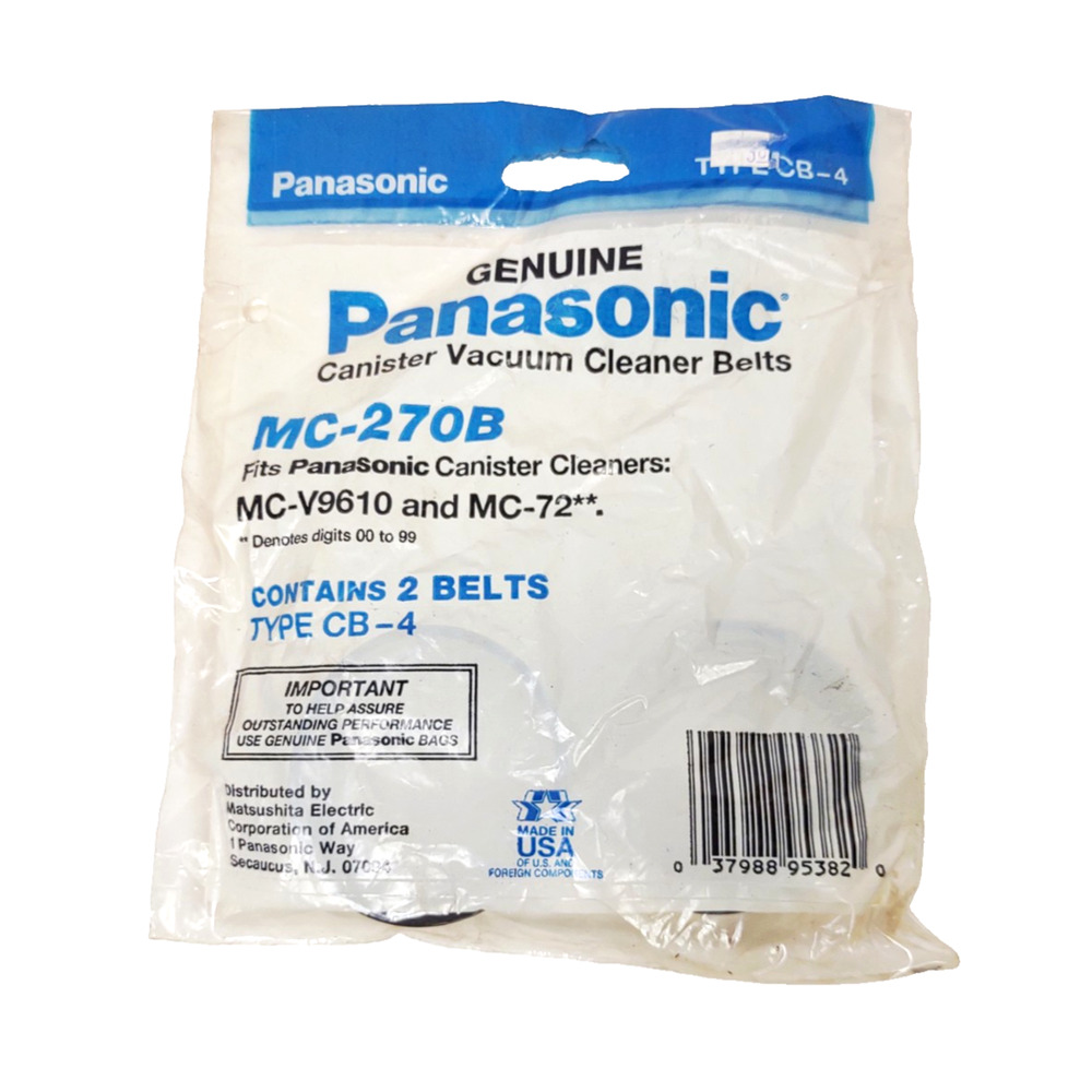 Genuine Panasonic Canister Vacuum Cleaner Belts Type CB-4 for MC-270B, MC-72